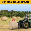 Heavy-Duty 49" Bale Spear Set - 4500LB Capacity Quick-Attach Hay Spike with Stabilizers - 2 of 4