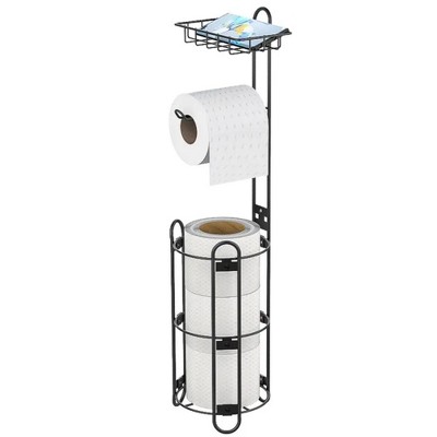 YIGII- toilet paper holder bracket, metal rust proof tissue roll floor bracket, bathroom storage