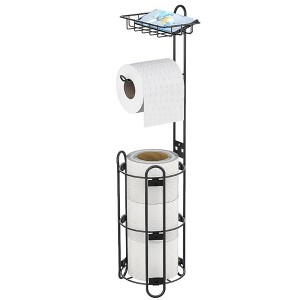 YIGII- toilet paper holder bracket, metal rust proof tissue roll floor bracket, bathroom storage - 1 of 4