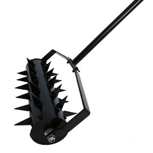 SEVOBAL Wheelbarrows and Lawn Carts Heavy Duty Lawn Aerator Tool with Soil Penetrator Spikes for Garden Yard Grass, Black, 17"*4.3"*58.4" - 1 of 4