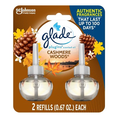 Glade PlugIns Scented Oil Air Freshener Cashmere Woods Refill - 1.34oz/2ct