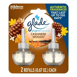 Glade PlugIns Scented Oil Air Freshener Cashmere Woods Refill - 1.34oz/2ct