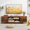 Costway TV Stand for 70" TVs Modern Entertain Center with Power Outlet & 2 Cable Holes Brown/Black - 4 of 4