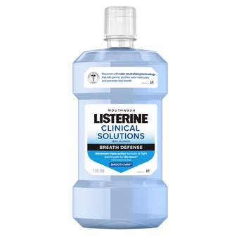 Listerine Clinical Solutions Breath Defense Mouthwash Smooth Mint -1L