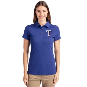 Texas Rangers Cutter & Buck Advantage Eco Tri-Blend Pique Womens Polo - Tour Blue - 2X Large - 1 of 1