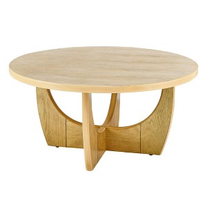 NicBex Modern 36" Round Wood Coffee Table with Cross Legs for Living Room and Office - 1 of 4