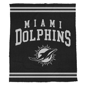 NFL Miami Dolphins Midnight Logo Cozy Knit Blanket - 1 of 3