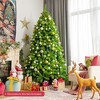 Costway 7.5ft Green Flocked Hinged Artificial Christmas Tree w/ Metal Stand Green - 2 of 4