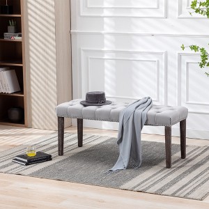 Airsurfer Upholstered Tufted Bench Ottoman,Velvet Dining Bench Bedroom Bench Footrest Stool Accent Bench for Entryway Dining Room Living Room - 1 of 4