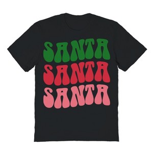 Rerun Island Men's Christmas Tree Santa Santa Short Sleeve Graphic Cotton T-Shirt - 1 of 1