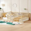 Montessori Floor Bed for Kids, Safe Bed with Fence and Door, Low to Ground Design, Bed with Pine Wood Frame-Baofuwish - 2 of 4