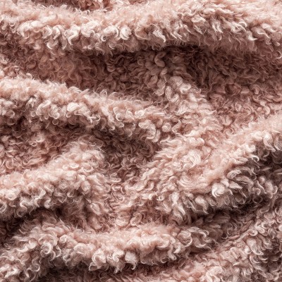Easy-Care Reversible Pink Shaggy Sheepskin Synthetic Rug 3' x 5'