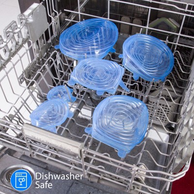 Blue Silicone Stretch Lids for Cans and Jars, Set of 3
