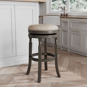 NicBex 30" Fabric/Leather Swivel Bar Stools,Counter Height Bar Stools with Padded Seat,360° Rotating Barstools for Kitchen Island & Home Bar - 1 of 4
