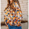 Women's Autumn Petals Batwing Top - Joy Joy - 2 of 4