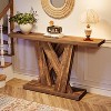 Tribesigns 55-inch Console Table, Narrow Sofa Entryway Table with Geometric Base, Wood Sofa Behind Couch, Rustic Brown - 2 of 4