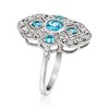 Ross-Simons 0.50 ct. t.w. Swiss Blue Topaz and .20 ct. t.w. Diamond Ring in Sterling Silver Size 7 - 2 of 3