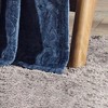 Dama Scroll All Season Embossed Pattern Ultra Soft and Cozy 50" x 60" Throw Blanket, Oxford Blue - 3 of 4