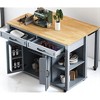 47" Kitchen Island with Extendable Dining Table, Storage Cabinet & Drawers, Rubberwood Top,  Outlet, Rolling Kitchen Cart, Freestanding Prep Station - 2 of 4