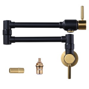 WOWOW Solid Brass Wall Mounted Pot Filler Faucet with Double Joint Swing Arms - 1 of 4