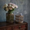 Slickblue Wicker Basket Glass Vase, Rustic Farmhouse Floral Display for Tabletop or Mantel, Small or Medium - 2 of 4