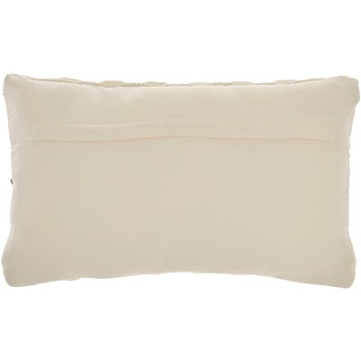 Sage and Ivory Rectangular Embroidered Throw Pillow