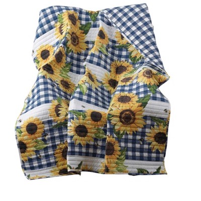 Barefoot Bungalow Sunflower Accessory Throw - Gold 50x60