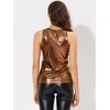INSPIRE CHIC Women's Party Shiny Sleeveless Keyhole Back Club Metallic Tank Top - 4 of 4