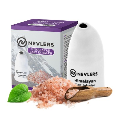 Nevlers Salt Inhaler With 6 Oz Of Natural Himalayan Pink Salt - White ...