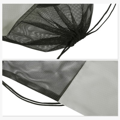 Unique Bargains Drawstring Backpacks Polyester Gray 1 Pc — фото 3