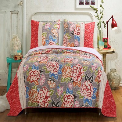 Greenland Home Fashion Gypsy Rose Quilt Set 2-Piece, Multicolor - Twin