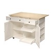 47.2" Rolling Kitchen Island with Drop Leaf Countertop, Charging Station & Ample Storage - 3 of 4