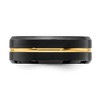 Chisel Stainless Steel Brushed and Polished Black and Yellow IP-plated 8mm Band Ring - 3 of 3