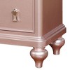 Royal Hampton Solid Wood Night Stand With Mirror Trim, Pink - 4 of 4
