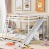 NicBex Full Over Full Bunk Bed with Ladder,Low Loft Bed with Slide and Shelves for Kids Teens Adults - image 2 of 3