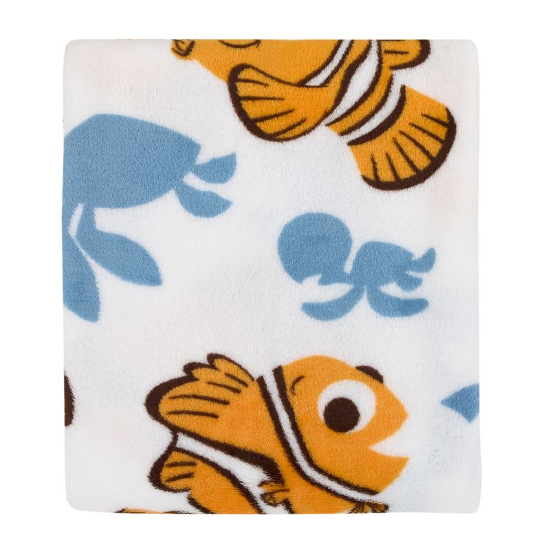 Disney Finding Nemo Orange, Aqua and White Crush and Squirt Turtle Super Soft Baby Blanket, 3 of 5