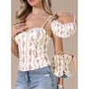 INSPIRE CHIC Women's Sweetheart Neck Going Out Bustier Sleeveless Floral Crop Camisole - 2 of 4