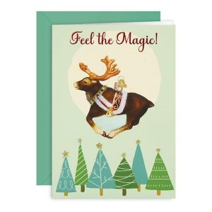 Old World Christmas Ornament Christmas Card, Reindeer, 7" x 5" - 1 of 4