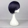 Unique Bargains Women's Bob Wigs 12" Purple with Wig Cap Straight Hair - 3 of 4