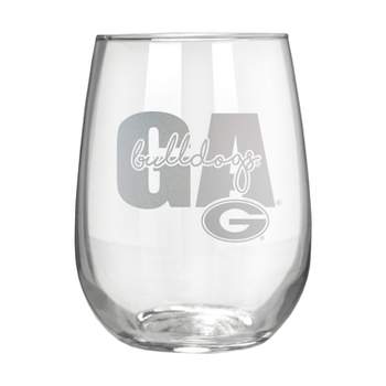 NCAA Georgia Bulldogs The Vino Stemless 17oz Wine Glass - Clear