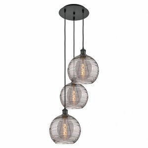 Athens Deco Swirl - 3 Light Cord Hung Multi Pendant In Industrial Style-35.63 Inches Tall and 16.5 Inches Wide - 1 of 1