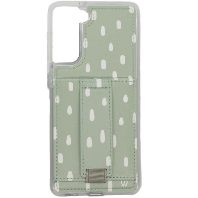 Walli Cases Sage Drops Phone Case with Wallet and Finger Strap