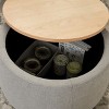 GlasFlength Ottomans and Benches Round Storage Portable Ottoman with Dual Function Fashion Design for Living Spaces, Gray, 25.83"*25.83"*16.83" - 3 of 4