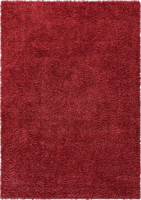 Poppy Red Rectangular Shag Indoor Area Rug