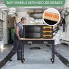 Adjustable Workbench, Heavy Duty Workbench with Drawer and Backplate, Work Table with Power Outlet and Lockable Wheels, Suitable for Garage, Workshop - 4 of 4