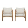 Christopher Knight Home Osborn Outdoor Slat Design Acacia Wood Club Chair (Set of 2) - 2 of 4