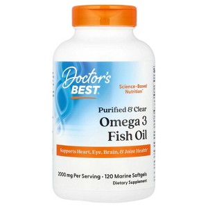 Doctor's Best Purified & Clear Omega 3 Fish Oil, 2,000 mg, 120 Marine Softgels (1,000 mg per Softgel) - 1 of 2