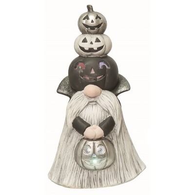 Transpac Ceramic White Halloween Light Up Gnome