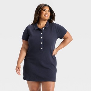 Women's Short Sleeve Knit Mini Shirtdress - Universal Thread™ - 1 of 3