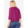 Woman Within Plus Size Rib Trim Cardigan Shrug - 3 of 4